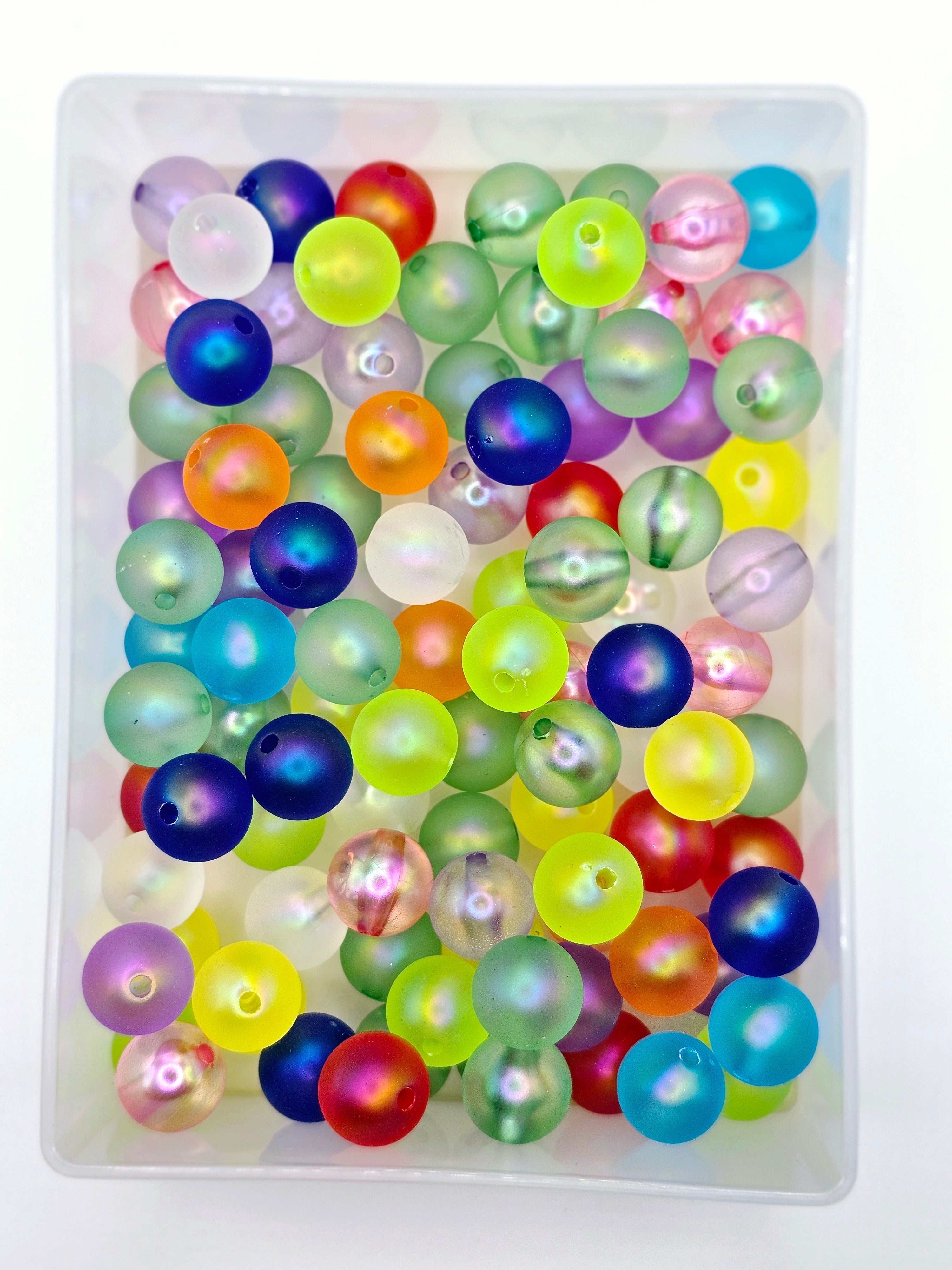 10pcs acrylic translucent satin ab beads mix approx. 16mm – Shop Reesa Rebel