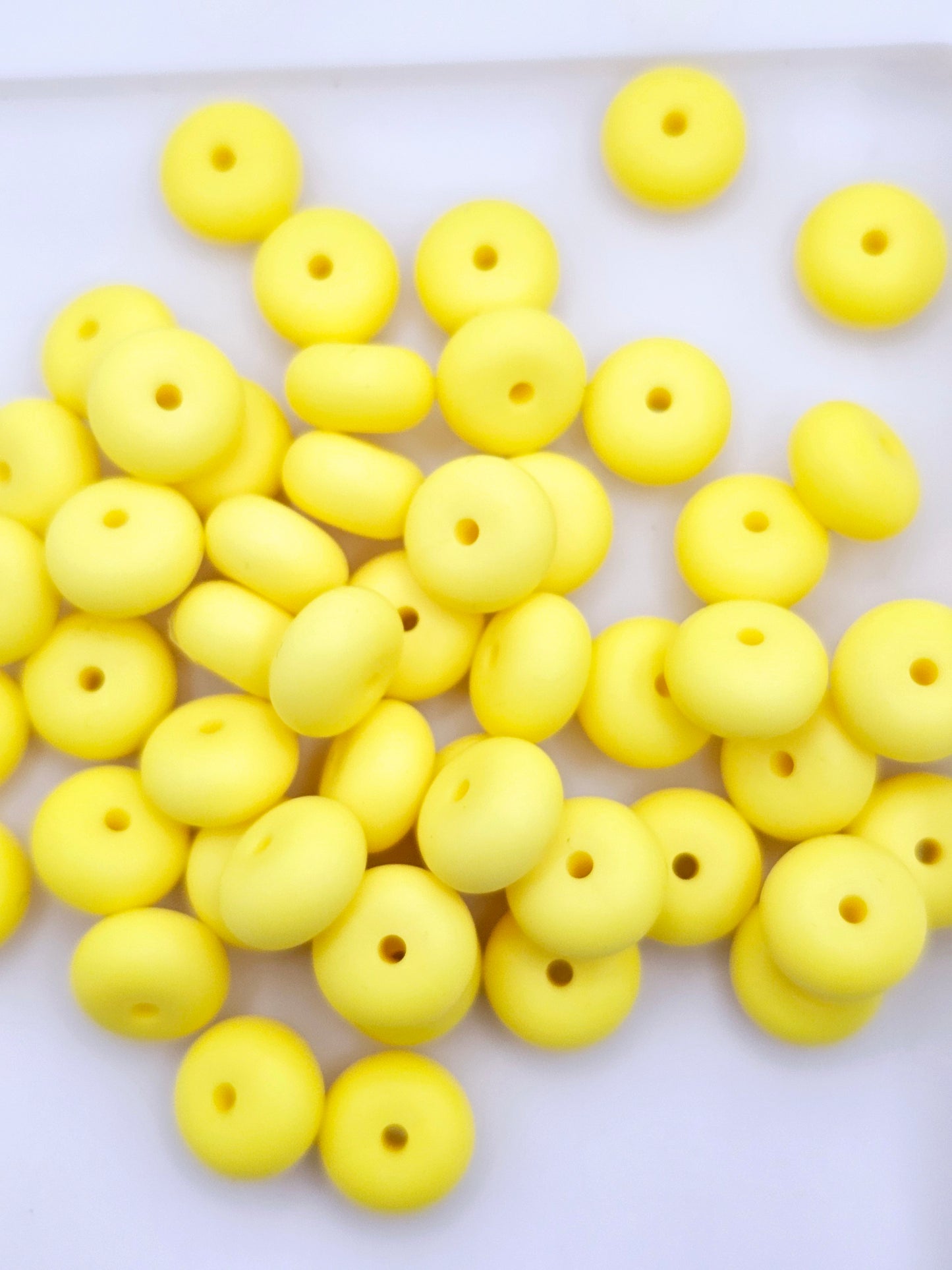 5pc Bright Yellow 14mm Abacus Bead