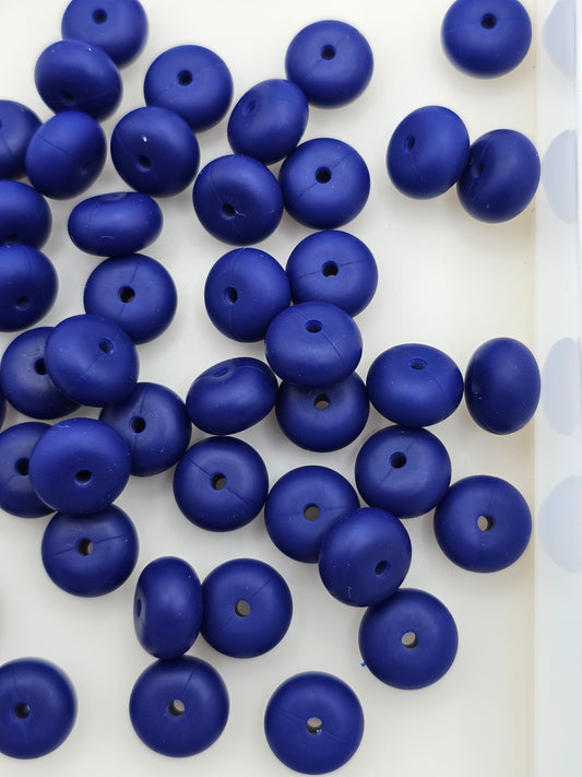 5pc Navy Blue 14mm Abacus Bead