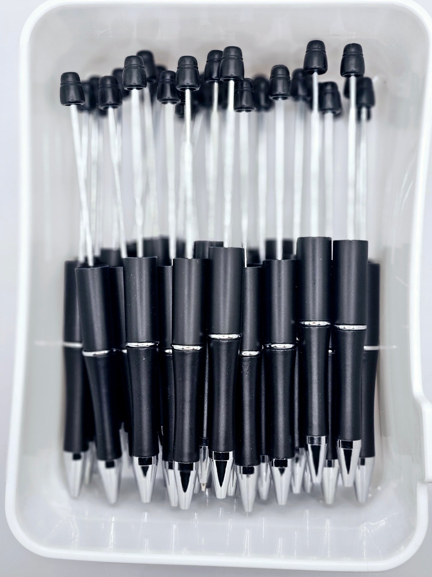 Black plastic beadable pen