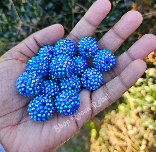 20mm Blue AB Rhinestone Beads