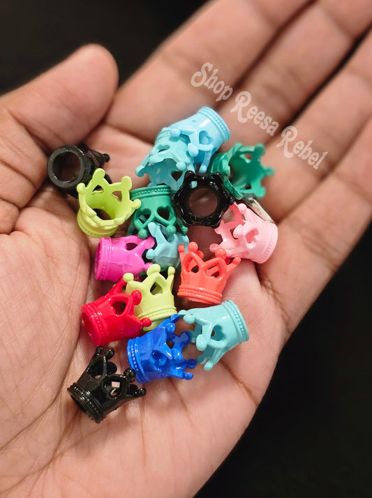 Acrylic colorful crown beads 10pcs