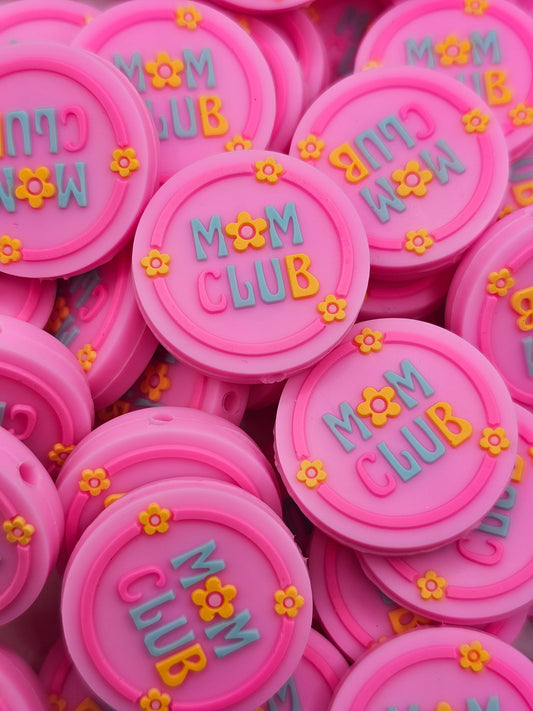 Mom club PINK Silicone focal bead