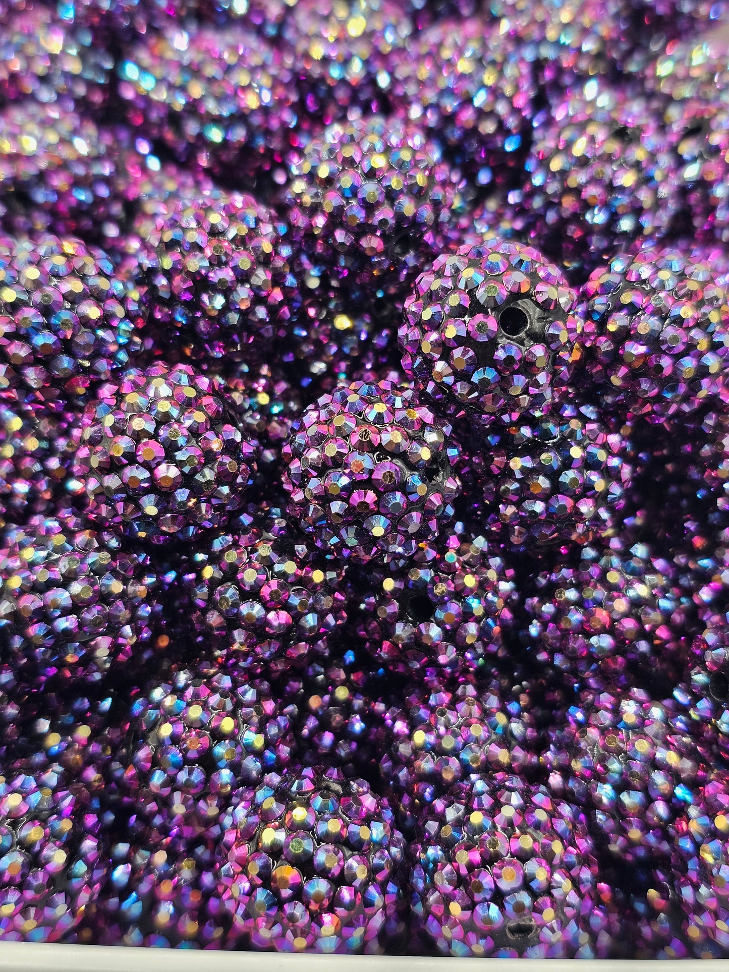 20mm Purple AB Rhinestone Beads