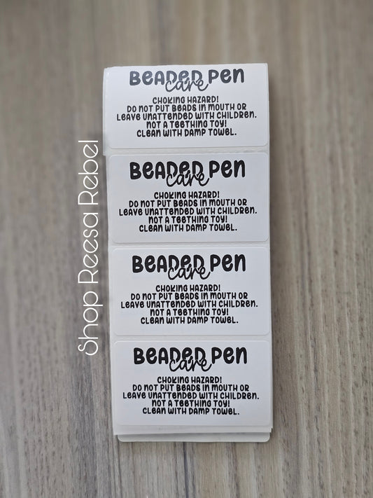 50pc beaded pen care labels
