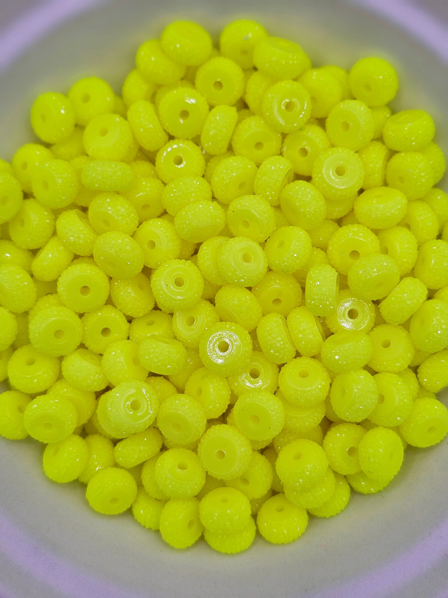 10pcs Neon yellow resin rhinestone spacer beads 12mm