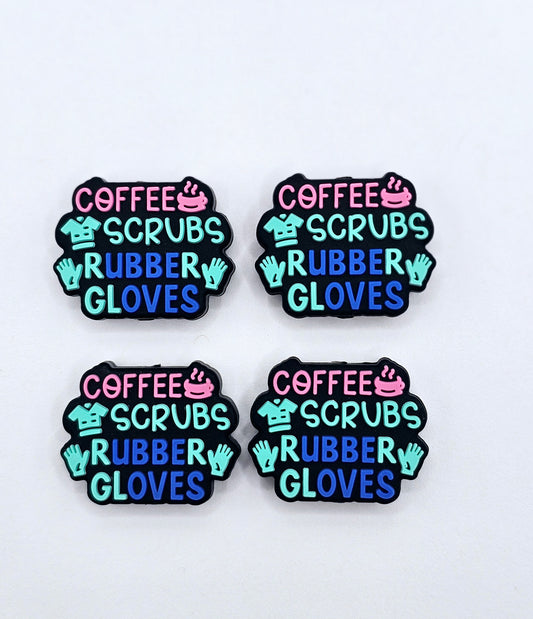 Coffee Scrubs Rubber Gloves Silicone focal bead
