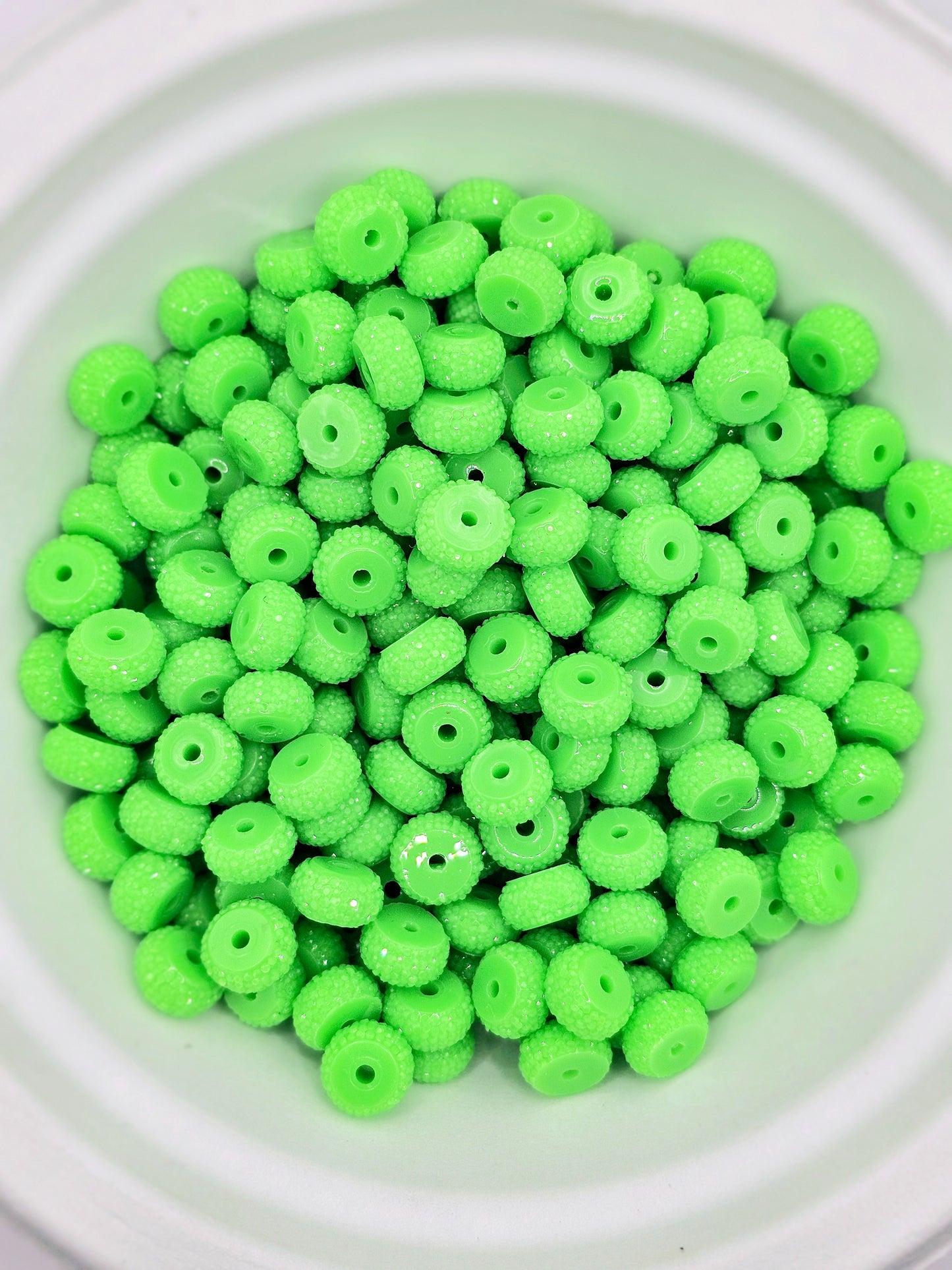 10pcs Neon Green  resin rhinestone spacer beads 12mm