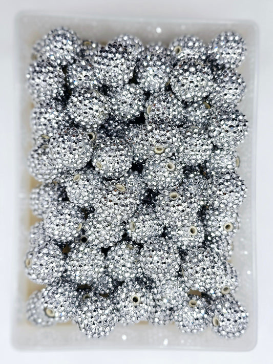 20mm SILVER  Rhinestone Beads