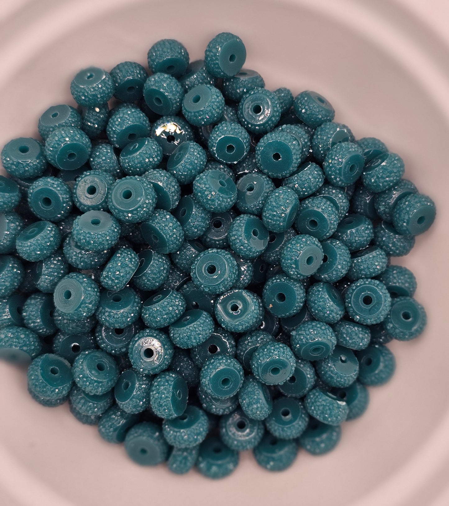 10pcs Green Blue resin rhinestone spacer beads 12mm