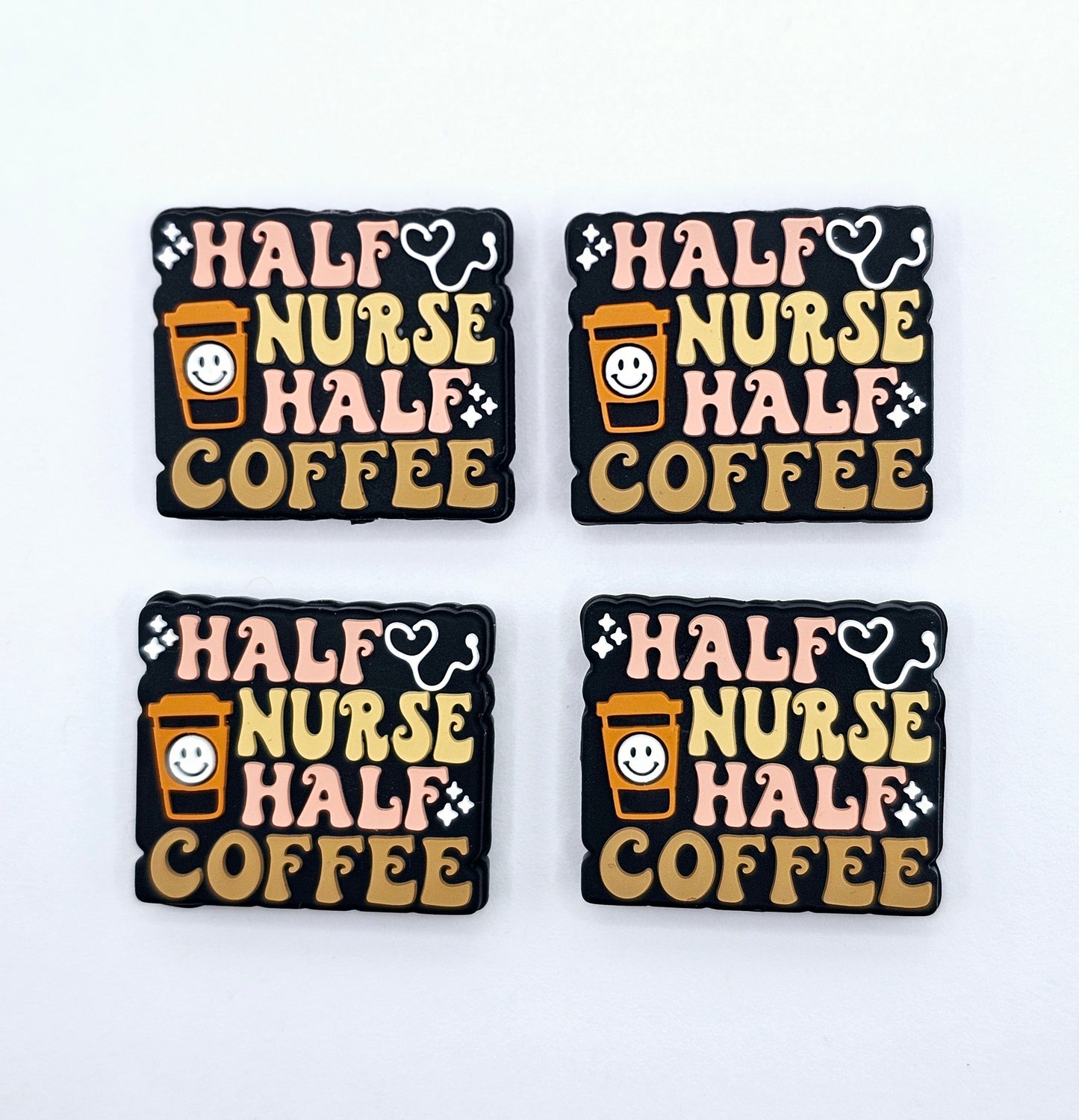 Half Nurse Half Coffee Silicone focal bead
