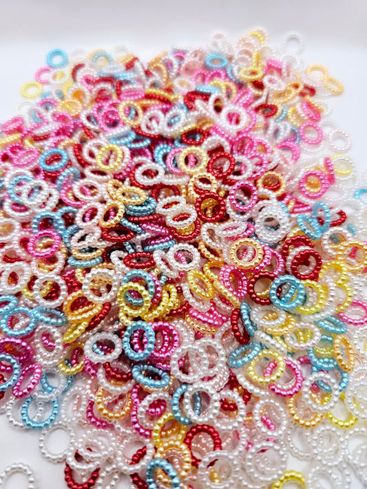 50pcs 10mm COLORFUL pearl ring spacer beads